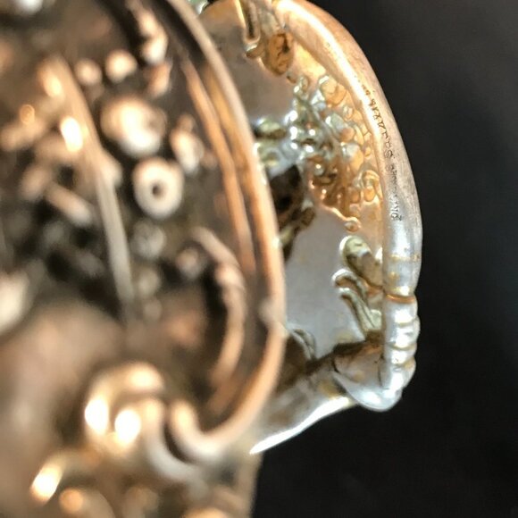 Antique Tiffany Cir.19th C Sterling Silver Cuff Bracelet Cherub Putti 925 Rare - Picture 11 of 13